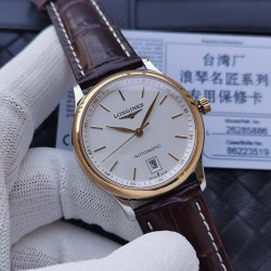 台湾厂【匠心臻品】随着努力不懈地寻求技术上的突破以及不断的创新令LONGINES表在设计方面稳坐领导地位。浪琴 名匠六字位日历系列 原版开模 所有配件与正品100%可互换通用 316精钢表壳、前、后双卜蓝宝石玻璃、淬火烧钢蓝指针、机芯采用最新的2892改L619/888全自动超薄机芯 搭配最新款镂空自动陀 直径38.5mm厚度9.0mm 一表一号，一卡一号、绝不重复。整表完美无暇市场最高版本！