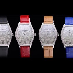 实拍 江诗丹顿-Vacheron Constantin 作为世界上历史悠久的钟表制造商从未停止生产，秉承悉力以赴，精益求精的品牌座右铭，其中有一款-Malte系列25530/000R-9742，经典酒桶型婉表，防磨水晶镜面，内部经反光处理，配置瑞士原装石英机芯，尺寸28.40*38.67毫米，厚度7.28毫米。表壳电镀18K白金/玫瑰金，表带有布绢带，牛皮带两种选择，针扣配带.市面最高版本，你值得拥有！
