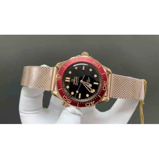新品007 ！OMEGA 欧米茄 海马300 青铜金与勃根地红 尺寸42mm 搭配8806机芯，顶级品质 出货实拍✈️