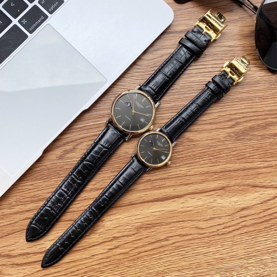 实物拍摄浪琴—LONGINES 最新情侣机械对表 原装进口日本西铁城8217全自动进口机械(请认准机芯图)精准走时 316L精钢表壳 蓝宝石镜面 传统三针设计 9字位真月相显示 有进口小牛皮和316精钢(两种表带可选) 尺寸:男40mm 女款33mm 厚12mm 实物拍摄浪琴—LONGINES 最新情侣机械对表 原装进口日本西铁城8217全自动进口机械(请认准机芯图)精准走时 316L精钢表壳 蓝宝石镜面 传统三针设计 9字位真月相显示 有进口小牛皮和316精钢(两种表带可选) 尺寸:男40mm 女款33mm 厚12mm