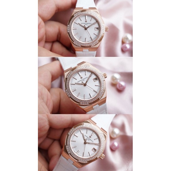 ★实拍 女神推荐款【Vacheron Constantin江诗丹顿】纵横四海系列OVERSEAS女款小号型【表壳】表径3610.8mm 质感细腻大方 84颗圆形切割施华洛水钻璀璨夺目 蓝宝石镜面永不刮花【表盘】大三针的设计 简约大方 旭日纹缎面拉丝的工艺处理 深邃优雅 18k金时标均带白色夜光涂层【机芯】CITIZEN8系列改Cal.5300机芯(机芯稳定零返修 )后原装18k纳米镀金质摆陀【表带扣】半马其他十字三片折叠式表扣 进口牛皮表带越欣赏 越懂欣赏 ★实拍 女神推荐款【Vacheron Constantin江诗丹顿】纵横四海系列OVERSEAS女款小号型【表壳】表径3610.8mm 质感细腻大方 84颗圆形切割施华洛水钻璀璨夺目 蓝宝石镜面永不刮花【表盘】大三针的设计 简约大方 旭日纹缎面拉丝的工艺处理 深邃优雅 18k金时标均带白色夜光涂层【机芯】CITIZEN8系列改Cal.5300机芯(机芯稳定零返修 )后原装18k纳米镀金质摆陀【表带扣】半马其他十字三片折叠式表扣 进口牛皮表带越欣赏 越懂欣赏