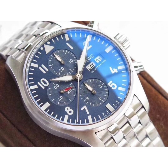 ZF出品 IWC 万国 3777飞行员计时系列,机芯同步原装,表针尾部微微弯曲,双面防眩晕蓝色镀膜。成就此非凡经典!腕表尺寸43mmX15mm! ZF出品 IWC 万国 3777飞行员计时系列,机芯同步原装,表针尾部微微弯曲,双面防眩晕蓝色镀膜。成就此非凡经典!腕表尺寸43mmX15mm!