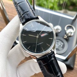 实物拍摄品牌：浪琴-LONGINES 类型：[酷]男士腕表表壳：316精钢（做工优质）表带：进口小牛皮/316精钢（两种可选）机芯：高级定制全自动机械机芯（走时稳定）玻璃：高级强化镀膜镜面尺寸：直径40mm，厚度12mm