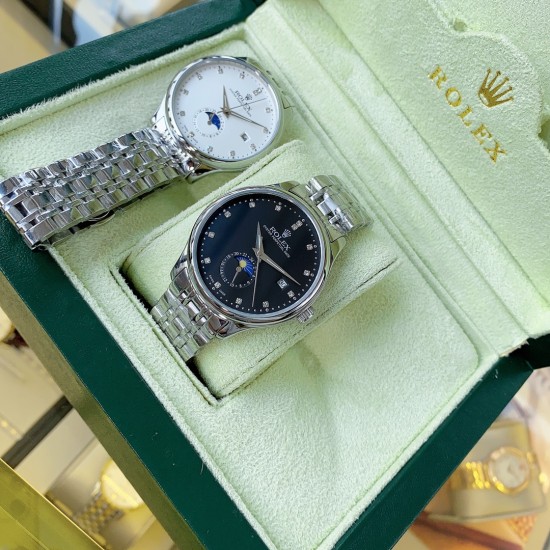 实物拍摄品牌：劳力士-ROLEX  类型：[酷]男士腕表表壳：316精钢（做工优质）表带：进口小牛皮/316精钢机芯：全自动高级机械机芯（走时稳定）玻璃：高级强化镀膜镜面尺寸：直径40mm，厚度12mm