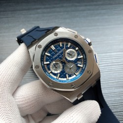 复刻品质 品牌：AP 爱彼皇家橡树离岸型 B28  型号：26480TL.OO.A027CA.01 款式：男士多功能石英腕表 机芯型号：多功能六针计时石英机芯表径：43mm材质：316鑫精钢 表镜材质：矿物质耐磨玻璃 装配进口橡胶原装表带 配备原装针扣