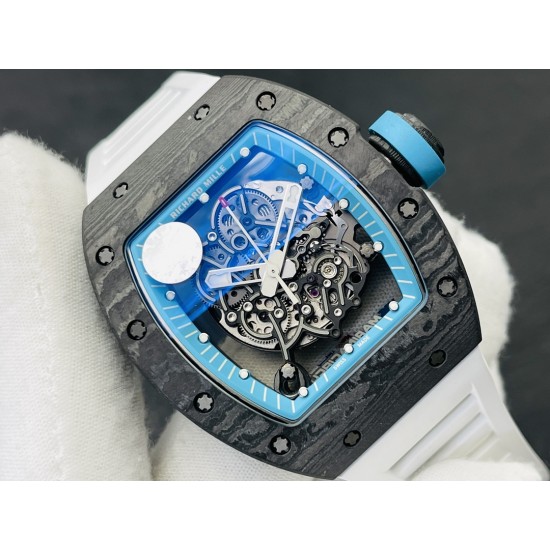 ZF2023高科技再造传奇RICHARD MILLE碳纤维限量款理查德米勒RM055“白色传奇”全球限量腕表美到极致的视觉冲击表壳呈酒桶形,采用三件式结构,上下表圈和表环分别以NTPT碳纤维和喷砂钛金属打造。“白色传奇”款配备白色内圈、指针和表冠衬垫;表盘法兰盘由黑色碳纤维制成,时标经同源荧光涂层。法兰盘经钻碳(DLC)处理。机芯与表盘融为一体,选择了5级钛作为这种“骨架”运动的基板和桥梁,提供高强度运动精度和可靠性。NTPT材质的成功开发使ZF开拓了复刻表从材料科技层面上的突破ZF出品 必属精品 ZF2023高科技再造传奇RICHARD MILLE碳纤维限量款理查德米勒RM055“白色传奇”全球限量腕表美到极致的视觉冲击表壳呈酒桶形,采用三件式结构,上下表圈和表环分别以NTPT碳纤维和喷砂钛金属打造。“白色传奇”款配备白色内圈、指针和表冠衬垫;表盘法兰盘由黑色碳纤维制成,时标经同源荧光涂层。法兰盘经钻碳(DLC)处理。机芯与表盘融为一体,选择了5级钛作为这种“骨架”运动的基板和桥梁,提供高强度运动精度和可靠性。NTPT材质的成功开发使ZF开拓了复刻表从材料科技层面上的突破ZF出品 必属精品