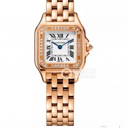 实拍 GF最强女表系列——卡地亚猎豹Panthre de Cartier。华丽而不羁，是Panthre de Cartier猎豹所传达的美学风格。它线条流畅，魅惑动人，柔软服帖于腕间，宛若在肌肤上翩翩起舞。独特的造型彰显成熟优雅、自信动人的女性形象。GF工厂以精湛技艺，原装开模，打造出与正品无异的精美流线表耳，与表壳一体成型。搭载瑞士朗达石英机芯，316L精钢壳套，尺寸：27 x 37毫米，厚度：6毫米，镀银表盘，剑形蓝钢指针，100%三度防水。搭配专柜旅行包装物料。