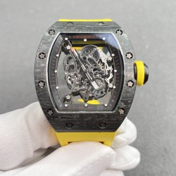 RICHARD MILLE 理查德米勒 RM35-02 客户定制的柠檬黄胶带！齿轮配件堆砌而成的镂空立体表盘 蓝宝石镜面 碳纤维表壳 进口精工自动机械机芯 橡胶表带 蝴蝶扣 Ku厂，出货实拍