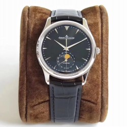 积家月相大师系列，表壳直径39mmX9.9mm与原装同步。六点钟的子盘拥有阳历阴历（月相）双期显示，月相一月转一圈，功能和正品一致。【技术突破】采用9015改积家自产Cal.925/1机芯，功能百分百同步原装自产机芯。走时稳定，素质坚挺。【细节突破】从侧面观察腕表盘面发现有微微的弧度，ZF为了达到这一效果，耗时费力多次调整模具，确保神韵和感觉能与原装相媲美。ZF积家月相大师，满足您对月相的一切美好情怀。商品规格:默认规格
