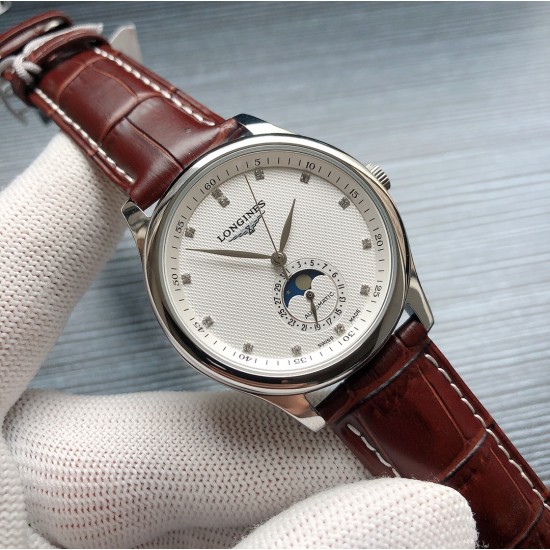 浪琴官网新品v2版本浪琴 LONGINES L33 名匠系列月相 市场上唯一一家官方1:1复刻版本，不惜成本[强]升级瑞机壳套字面，原装月相，区别市场普通版本 配置全自动机械机芯，316L精钢，蓝宝石镜面，尺寸39.5mm专柜同步，SJ出品让表又再次刷新高性价比的购表体验 三杰精致推荐男士机械腕表 SJ为你精心打造超真实实物图拍摄