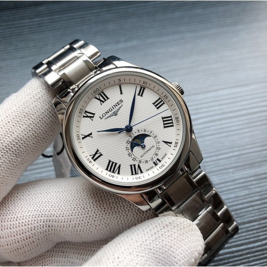 2019浪琴官网新品v2版本浪琴 LONGINES L33 名匠系列月相 市场上唯一一家官方1:1复刻版本，不惜成本[强]升级瑞机壳套字面，原装月相，区别市场普通版本 配置全自动机械机芯，316L精钢，蓝宝石镜面，尺寸39.5mm专柜同步，SJ出品让表又再次刷新高性价比的购表体验