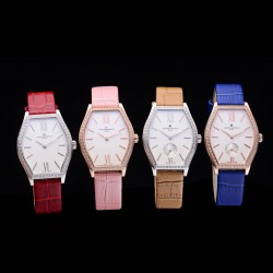 实拍 江诗丹顿-Vacheron Constantin 作为世界上历史悠久的钟表制造商从未停止生产，秉承悉力以赴，精益求精的品牌座右铭，其中有一款-Malte系列25530/000R-9742，经典酒桶型婉表，防磨水晶镜面，内部经反光处理，配置瑞士原装石英机芯，尺寸28.40*38.67毫米，厚度7.28毫米。表壳电镀18K白金/玫瑰金，表带有布绢带，牛皮带两种选择，针扣配带.市面最高版本，你值得拥有。