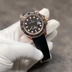 ROLEX 劳力士 YACHT MASTER 游艇名仕型 116655 精钢镀厚玫瑰金表壳 陶瓷表圈 可双向转动 旋入式表冠 蓝宝石镜面日历放大镜 Glidelock折叠保险表扣 直径40mm！