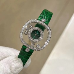品牌：Chopard-萧邦最新款方形Happy Diamonds❤️瑞士原厂石英机芯 五颗快乐钻石在表盘自由流动  电镀18k金好货不等人哦～[机智]
