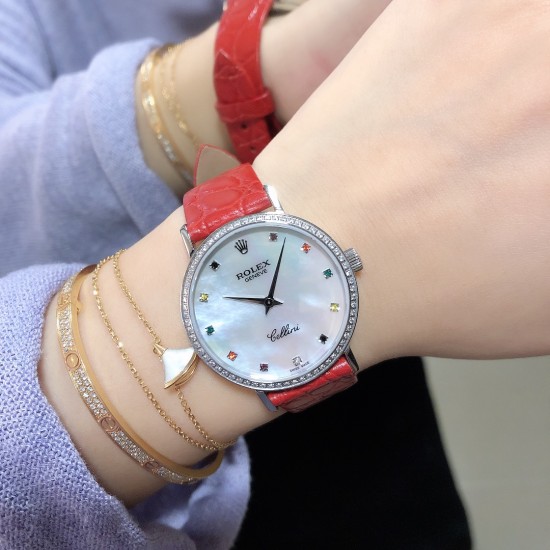 实拍 劳力士2020新品女性腕表 高级腕表ROLEX,一见倾心。劳力士切利尼女款奢华版惊艳上市,表面镶嵌12颗施洛华世奇彩钻,蕴意生命多姿多彩。表盘32尺寸,适配所有女神的手腕。手表搭载进口9015机芯,厚度仅为8毫米,足够薄,让您佩戴更舒适! 实拍 劳力士2020新品女性腕表 高级腕表ROLEX,一见倾心。劳力士切利尼女款奢华版惊艳上市,表面镶嵌12颗施洛华世奇彩钻,蕴意生命多姿多彩。表盘32尺寸,适配所有女神的手腕。手表搭载进口9015机芯,厚度仅为8毫米,足够薄,让您佩戴更舒适!
