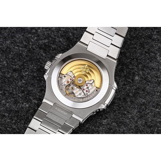 R8 2021年度新品发布, Patek Philippe 百达翡丽运动优雅满天星系列5726/1A-014腕表(鹦鹉螺) 316L精钢镶钻表链表壳,将璀璨的钻石镶嵌入腕间时计,勾人心魂,给阳刚硬朗的运动风格增加了璀璨夺目的光芒,指针、时标刻度覆超强夜光在黑夜为您指引方向,表盘镶嵌施华洛世奇美钻,附月相、日期显示为你呈现满天繁星,搭载定制324 S QA LU 24H/303自动机械(背透机芯),为您的时间保驾护航,尺寸:40.5毫米。 R8 2021年度新品发布, Patek Philippe 百达翡丽运动优雅满天星系列5726/1A-014腕表(鹦鹉螺) 316L精钢镶钻表链表壳,将璀璨的钻石镶嵌入腕间时计,勾人心魂,给阳刚硬朗的运动风格增加了璀璨夺目的光芒,指针、时标刻度覆超强夜光在黑夜为您指引方向,表盘镶嵌施华洛世奇美钻,附月相、日期显示为你呈现满天繁星,搭载定制324 S QA LU 24H/303自动机械(背透机芯),为您的时间保驾护航,尺寸:40.5毫米。