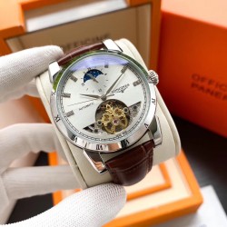 浪琴-Longines ‼️精品男士腕表劲爆镂空设计，技艺精湛，独具匠心，尊贵大气，绅士风范。采用全自动机械机芯，顶级316精钢表壳，进口小牛皮表带，矿物质超强镜面，尺寸43-13