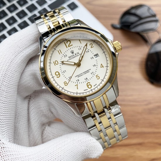 实物拍摄品牌：劳力士-ROLEX   钨钢圈口 永不磨花类型：[酷]男士腕表表壳：316精钢（做工优质）表带：进口小牛皮/316精钢（两种可选）机芯：高级定制全自动机械机芯（走时稳定）玻璃：高级强化镀膜镜面尺寸：直径40mm，厚度12mm