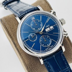 【IWS Factory2022推荐】IWC万.国波涛菲诺计时腕表！1⃣️尺寸42MM，厚度13.5MM，完美同步正品，表壳以精钢材质打造，通过细致的抛光打磨之后呈现出细腻光泽，表耳弧度自然，与表壳完美融合，线条流畅，光泽闪耀。2⃣️腕表内部搭载丹东7750改4601自动机械机芯，实现所有功能与原装一致，密底设计，周年纪念徽标镌刻表底，采用意大利小牛皮搭配针扣，简单配戴，上手效果极佳！IWS Factory匠心力作 IWC波涛计时，生动诠释柏涛菲诺永不落幕的经典，欢迎各路表友品鉴！