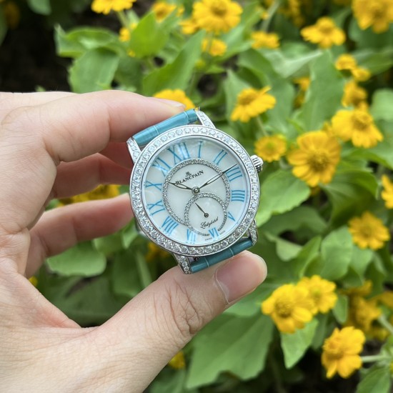 【银色Tiffany蓝】甜蜜七夕，浪漫佳节与你度过！   超美宝珀3661钻石女表34.9mm钻石舞会系列腕表惊艳登场！