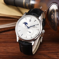 江诗丹顿（Vacheron Constantin)传承系列9位24时真日⭐️月星辰12位独特日历窗全面推出，成功商务人士必备，采用全自动进口机芯（零返修、零故障）顶级316精钢表壳，原装按扣 进口小牛皮，锅盖玻璃，做工一流，型男必备。送礼极佳，先下手为强！