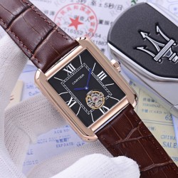 卡地亚 Cartier  精品男士腕表，独家二针飞轮设计，技艺精湛，独具匠心，尊贵大气，绅士风范。采用全自动机械机芯，顶级316精钢表壳表带，矿物质超强镜面，尺寸40*12