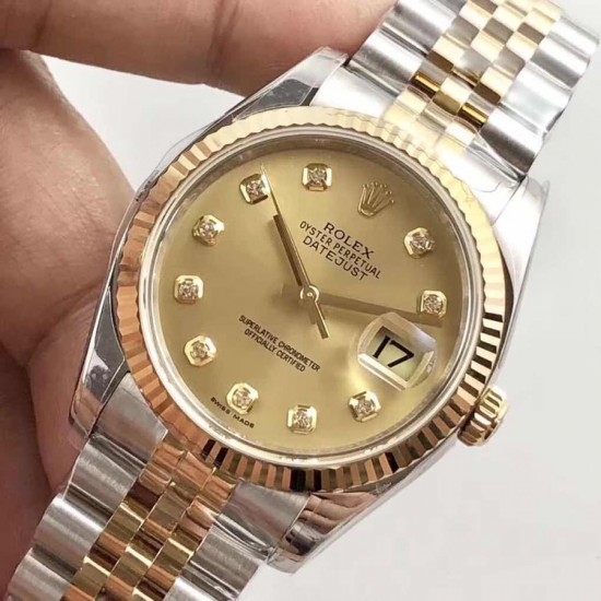 AR超强神作 ROLEX DATEJUST超级904L最强V2升级版日志型36系列腕表，表壳表带运用超级904L铸造而成，并行代购版DATEJUST，完美修正十年间所有副本的不足和缺陷，36mm表径，搭载3135机并搭配正品代购包装物料，重新定义最高品质的DATEJUST副本[拳头]            最强版A级副本DATEJUST【AR出品】