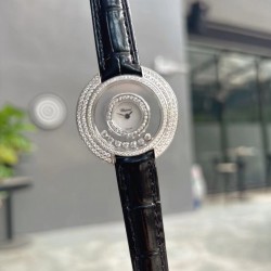 萧邦最新款奢华镶钻白富美的名媛感！飞碟造型 优雅精致体现在细节各种质感 瑞士石英表 说不出的各种美[色]女神必备