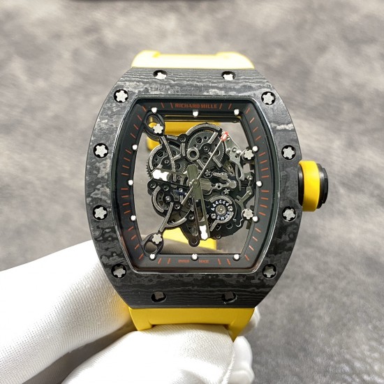 RICHARD MILLE 理查德米勒 RM35-02 客户定制的柠檬黄胶带!齿轮配件堆砌而成的镂空立体表盘 蓝宝石镜面 碳纤维表壳 进口精工自动机械机芯 橡胶表带 蝴蝶扣 KV厂,出货实拍 RICHARD MILLE 理查德米勒 RM35-02 客户定制的柠檬黄胶带!齿轮配件堆砌而成的镂空立体表盘 蓝宝石镜面 碳纤维表壳 进口精工自动机械机芯 橡胶表带 蝴蝶扣 KV厂,出货实拍