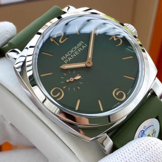 【高级定制V7版来货✈️】应潮而生,绿潮来袭⌚️沛纳海/PANERAI‼️ Radiomir镭得米尔系列腕表–45毫米搭载进口机械机芯,具有时针、分针和小秒盘显示功能。 【高级定制V7版来货✈️】应潮而生,绿潮来袭⌚️沛纳海/PANERAI‼️ Radiomir镭得米尔系列腕表–45毫米搭载进口机械机芯,具有时针、分针和小秒盘显示功能。