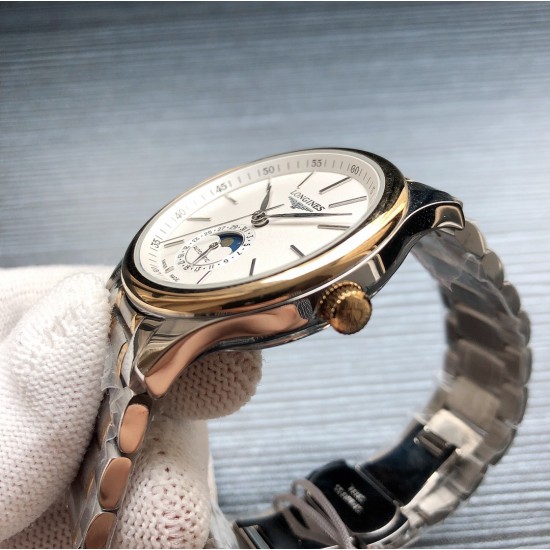2019浪琴官网新品v2版本浪琴 LONGINES L33 名匠系列月相 市场上唯一一家官方1:1复刻版本，不惜成本[强]升级瑞机壳套字面，原装月相，区别市场普通版本 配置全自动机械机芯，316L精钢，蓝宝石镜面，尺寸39.5mm专柜同步，SJ出品让表又再次刷新高性价比的购表体验