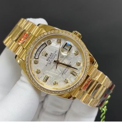 ROLEX 劳力士 星期日历型日志 黄金壳陨石面 36mm 2836机 出货实拍 顶级品质✈️