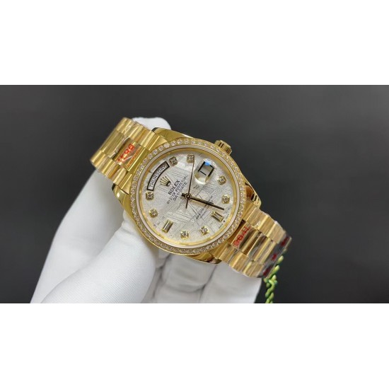 ROLEX 劳力士 星期日历型日志 黄金壳陨石面 36mm 2836机 出货实拍 顶级品质✈️