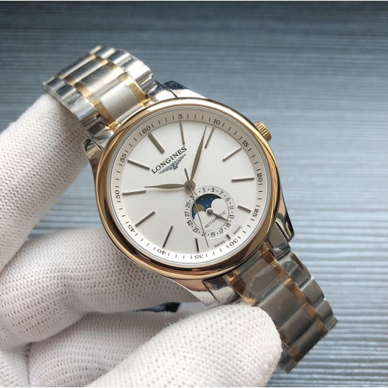 2019浪琴官网新品v2版本浪琴 LONGINES L33 名匠系列月相 市场上唯一一家官方1:1复刻版本，不惜成本[强]升级瑞机壳套字面，原装月相，区别市场普通版本 配置全自动机械机芯，316L精钢，蓝宝石镜面，尺寸39.5mm专柜同步，SJ出品让表又再次刷新高性价比的购表体验