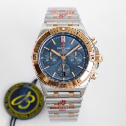 【硬核钢王】GF新品百年灵Chronomat，备受关注的蝴蝶扣辊珠精钢表链因其类似“子弹”的外形被称为“子弹链”。一体式圆滑倒角处理，每一处细节都展现出高辨识度机械美感！表壳纵向拉丝更显GF超凡的打磨功力！材质： 316L精钢直径： 42毫米机芯：Asia-7750机芯GF出品，复刻首选！