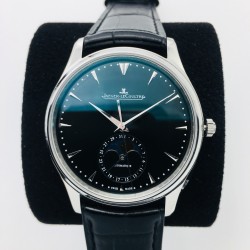 ZF【厚积“薄”发 年度大作】ZF新品，积家月相大师系列，表壳直径39mmX9.9mm与原装同步。六点钟的子盘拥有阳历阴历（月相）双期显示，月相一月转一圈，功能和正品一致。【技术突破】采用9015改积家自产Cal.925/1机芯，功能百分百同步原装自产机芯。走时稳定，素质坚挺。【细节突破】从侧面观察腕表盘面发现有微微的弧度，ZF为了达到这一效果，耗时费力多次调整模具，确保神韵和感觉能与原装相媲美。ZF积家月相大师，满足您对月相的一切美好情怀。