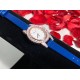 萧邦新款 LHEURE DU DIAMANT MEDIUM OVAL 此款LHeure du Diamant 椭圆形切割雕纹镶钻表盘 环以点缀钻石的表圈 优雅气韵 时尚风格和萧邦精湛的手工艺尽显无遗 光华耀目 MM™ 白玫同价