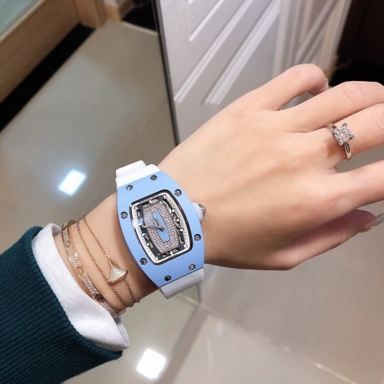 实拍 Richard Mille RM007 蓝陶瓷 蓝唇！经典系列女士壕气腕表！明星畅销款，人气指数最高的名品！