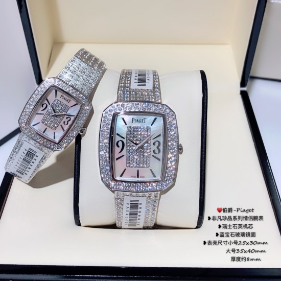 实拍 伯爵-Piaget 非凡珍品系列情侣腕表 瑞士石英机芯蓝宝石玻璃镜面 表壳尺寸小号25x30mm 大号35x40mm厚度约8mm 实拍 伯爵-Piaget 非凡珍品系列情侣腕表 瑞士石英机芯蓝宝石玻璃镜面 表壳尺寸小号25x30mm 大号35x40mm厚度约8mm