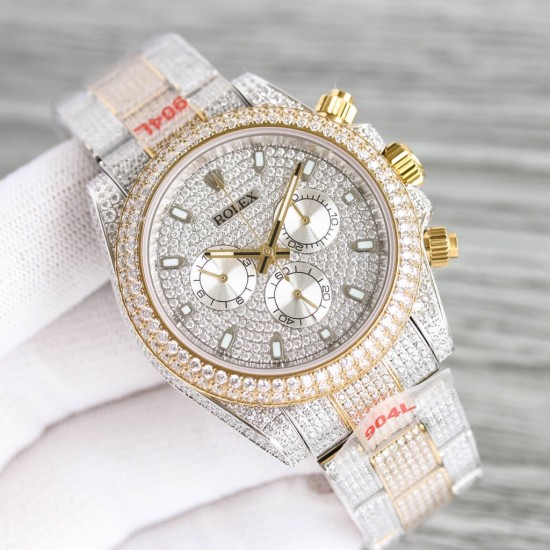 少量到货!新款 劳力士 ROLEX 宇宙计时型迪通拿满天星40系列——904精钢密镶钻款 1⃣️整表密集镶满顶级的施华洛世奇美钻,秒杀其它现有版本的细节和做工!2⃣️厚度13.5mm,采用7750机芯,一档调时,中间不再有日历空档,计时功能一切正常使用!3⃣️超级904钢材质,蓝宝石镜面!4⃣️每条表带和侧边也是镶满钻,真正做到表带镶满无边的工艺!游戏 每个细节都做到了极致!欢迎品鉴! 少量到货!新款 劳力士 ROLEX 宇宙计时型迪通拿满天星40系列——904精钢密镶钻款 1⃣️整表密集镶满顶级的施华洛世奇美钻,秒杀其它现有版本的细节和做工!2⃣️厚度13.5mm,采用7750机芯,一档调时,中间不再有日历空档,计时功能一切正常使用!3⃣️超级904钢材质,蓝宝石镜面!4⃣️每条表带和侧边也是镶满钻,真正做到表带镶满无边的工艺!游戏 每个细节都做到了极致!欢迎品鉴!