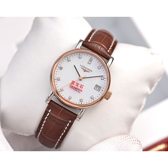 浪琴-Longines博雅系列女表,简约时尚 商务休闲最佳搭档。天然贝母面,国产天津机械/进口西铁城机械,精钢壳套,蓝宝石镜面。直径33mm 厚度11mm 浪琴-Longines博雅系列女表,简约时尚 商务休闲最佳搭档。天然贝母面,国产天津机械/进口西铁城机械,精钢壳套,蓝宝石镜面。直径33mm 厚度11mm