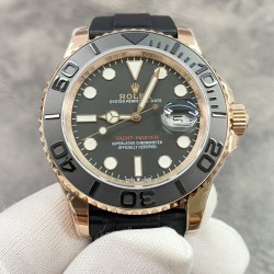 【出货实拍】ROLEX 劳力士 YACHT MASTER 游艇名仕型 116655 运动男表 精钢镀厚玫瑰金表壳 陶瓷表圈 可双向转动 旋入式表冠 蓝宝石镜面有日历放大镜6点位镭射皇冠防伪 橡胶表带 表带侧面有OYSTERFLEX字样雕刻 表带背面有导汗槽 Glidelock折叠保险表扣 40mm n厂出品 2836机芯！出货实拍