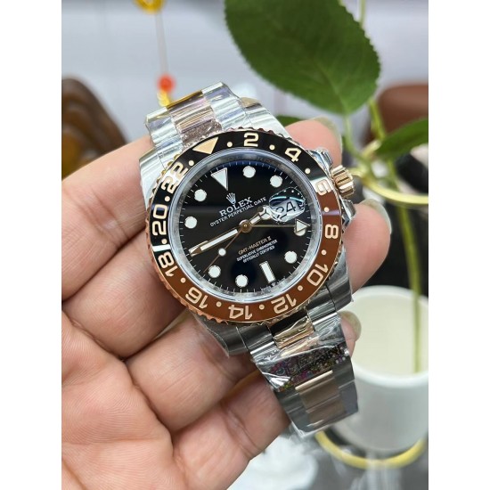 沙士圈！ROLEX 劳力士 GMT格林尼治型 尺寸40mm！精钢表壳表链，蓝宝石镜面，超级夜光，双向陶瓷旋转表圈，原装折叠扣！