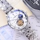 品牌：江诗丹顿 -Vacheron Constantin  类型：[酷]男士夜光腕表表壳：316精钢（做工优质）表带：进口真牛皮/316精钢（两种可选）机芯：高级定制全自动星辰月相驼飞轮机械机芯（走时稳定）玻璃：高级强化镀膜镜面尺寸：直径41mm，厚度13mm。