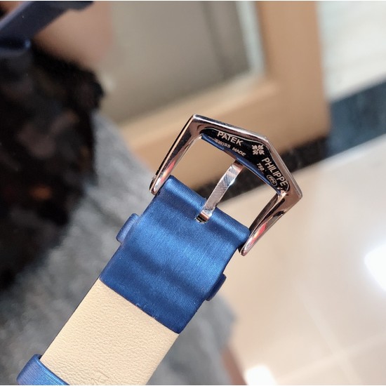 实拍 PATEK PHILIPPE百达翡丽系列 女士腕表(白金表壳搭配沙丁布带,表圈镶嵌天然锆石,蓝宝石玻璃,搭载瑞士石英机芯,尺寸30*34*7毫米) 实拍 PATEK PHILIPPE百达翡丽系列 女士腕表(白金表壳搭配沙丁布带,表圈镶嵌天然锆石,蓝宝石玻璃,搭载瑞士石英机芯,尺寸30*34*7毫米)