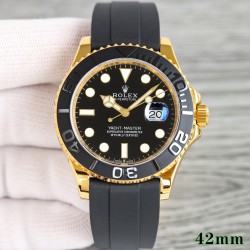 C厂 劳力士 ROLEX FC1 游艇名仕YACHT-MASTER 42mm 新品白游艇。正品开模，双向旋转外圈，不再松松垮垮，力度手感正品调教；亚洲手腕尺寸橡胶胶带按正品工艺包覆金属片，搭载2824全自动机械机芯 持久耐用且舒服；表壳上的钢印跟正品一样，不是普通刻字