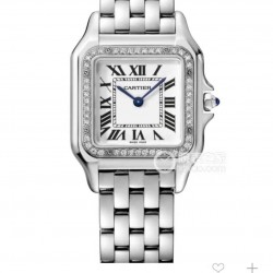 实拍 GF最强女表系列——卡地亚猎豹Panthre de Cartier。华丽而不羁，是Panthre de Cartier猎豹所传达的美学风格。它线条流畅，魅惑动人，柔软服帖于腕间，宛若在肌肤上翩翩起舞。独特的造型彰显成熟优雅、自信动人的女性形象。GF工厂以精湛技艺，原装开模，打造出与正品无异的精美流线表耳，与表壳一体成型。搭载瑞士朗达石英机芯，316L精钢壳套，尺寸：27 x 37毫米，厚度：6毫米，镀银表盘，剑形蓝钢指针，100%三度防水。搭配专柜旅行包装物料。