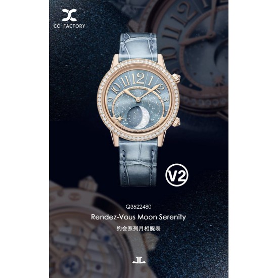 【CC新品】积家Rendez-Vous Moon Serenity约会系列月相腕表   V2版陆续上市，接受预定！