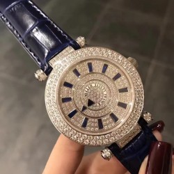 FRANCK MULLER【法兰克•穆勒】神秘时间 玩转表界 2020年新款女式腕表，官网同步更新，奢华的经典著作当属FM出品，纯钢外壳，镶嵌施华洛世奇水晶，高端的奢华与尊贵，经典满钻字面，突破设计风格和寓意深刻，改变需要新形象，你值得拥有。进口2836全自动机械，蓝宝石镜面，亮色真牛皮表带。尺寸大号42mm   小号38mm