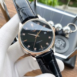 实物拍摄品牌：浪琴-LONGINES 类型：[酷]男士腕表表壳：316精钢（做工优质）表带：进口小牛皮/316精钢（两种可选）机芯：高级定制全自动机械机芯（走时稳定）玻璃：高级强化镀膜镜面尺寸：直径40mm，厚度12mm